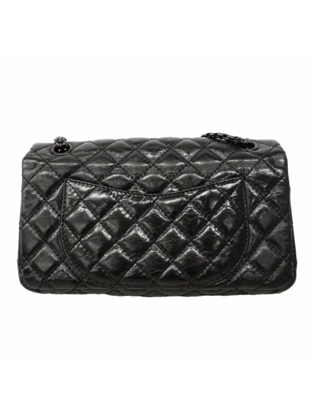 Chanel Shoulder Bag 2.55 Calfskin Black Silver